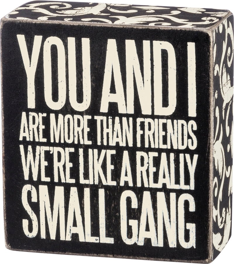 Primitives by Kathy 21338 Floral Trimmed Box Sign  4"" x 4.5""  You and I - Image 1